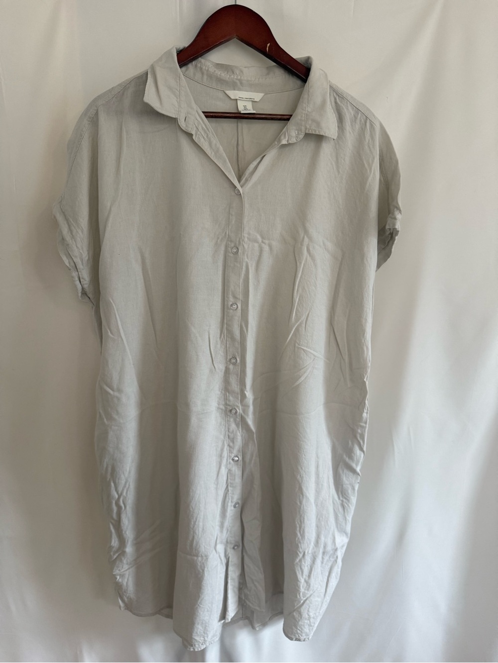 Cream Button Down Maternity Dress